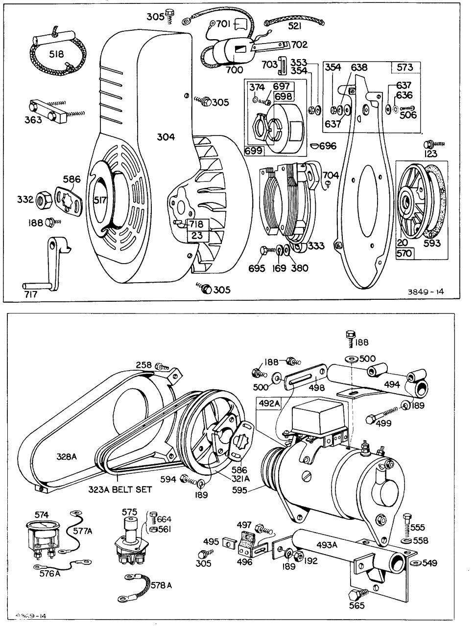Blowerhsg,elect Starter,elect Diagram and Parts List for 231461-0040-XX  Briggs and Stratton Engine